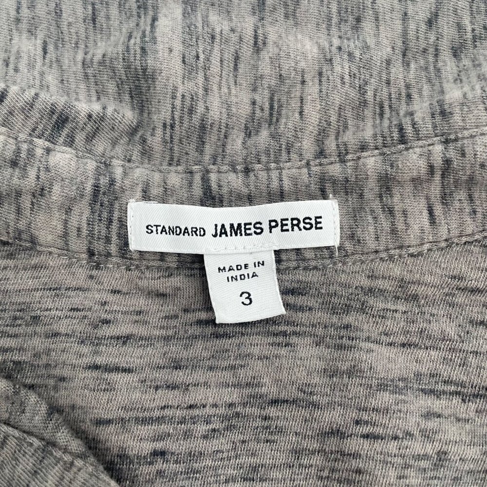 Standard James Perse Gray Melange Heathered Button Up Shirt Size 3 Womens Large - Picture 3 of 7